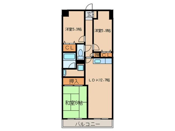 アヴニ－ル小坂の物件間取画像